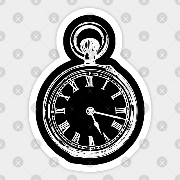 White Vintage Pocket Watch Sticker by Vintage Boutique